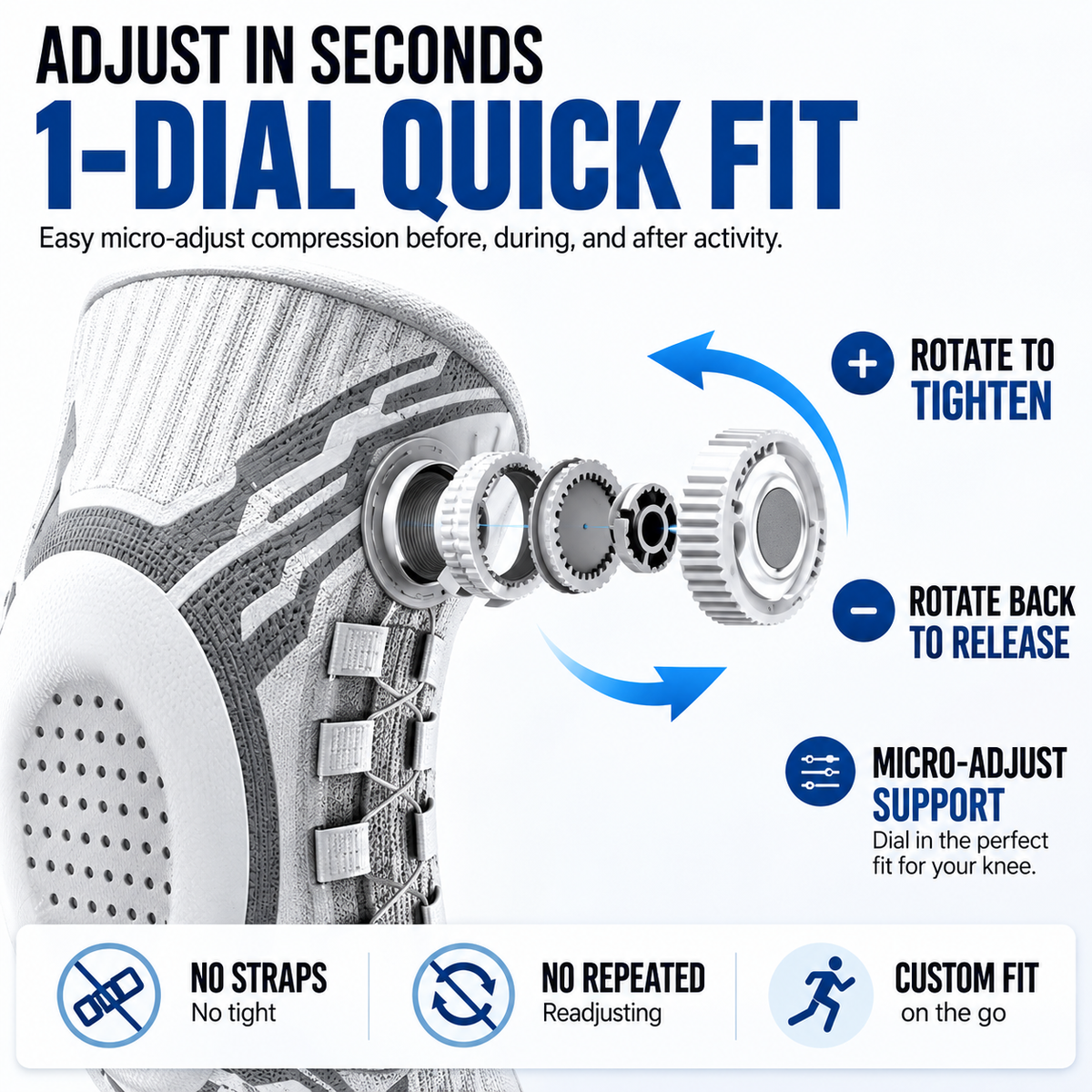 WORAQ  ™FlexDial Knee Brace